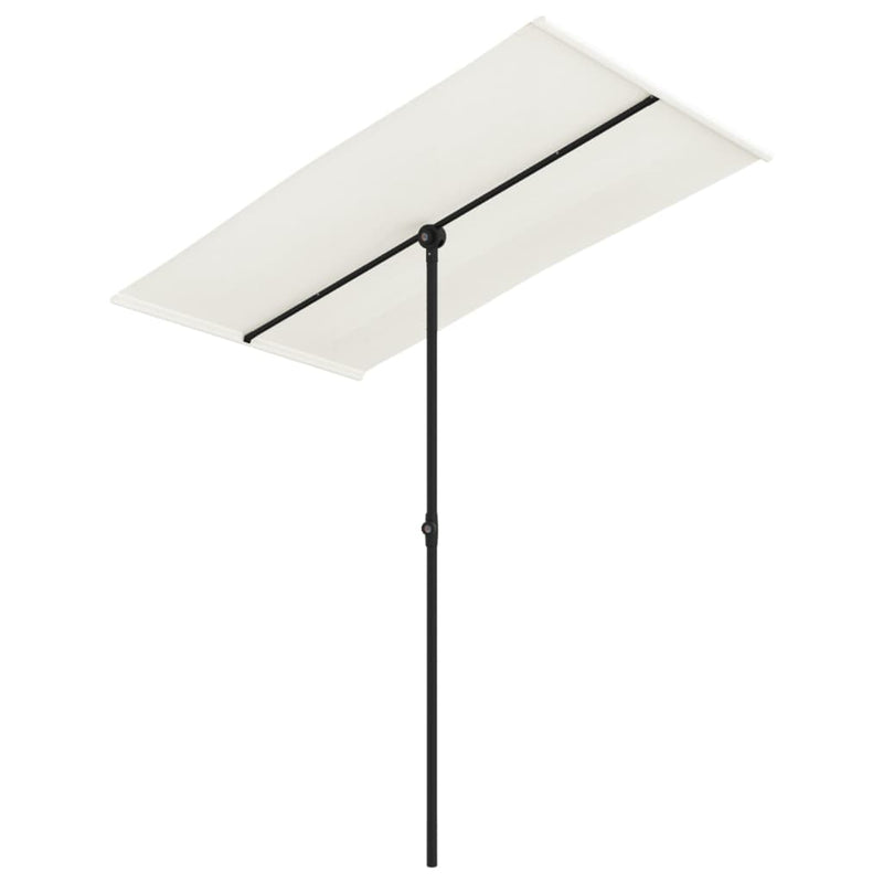 Garden Parasol with Aluminium Pole 180x110 cm Sand White