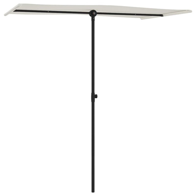 Garden Parasol with Aluminium Pole 180x110 cm Sand White