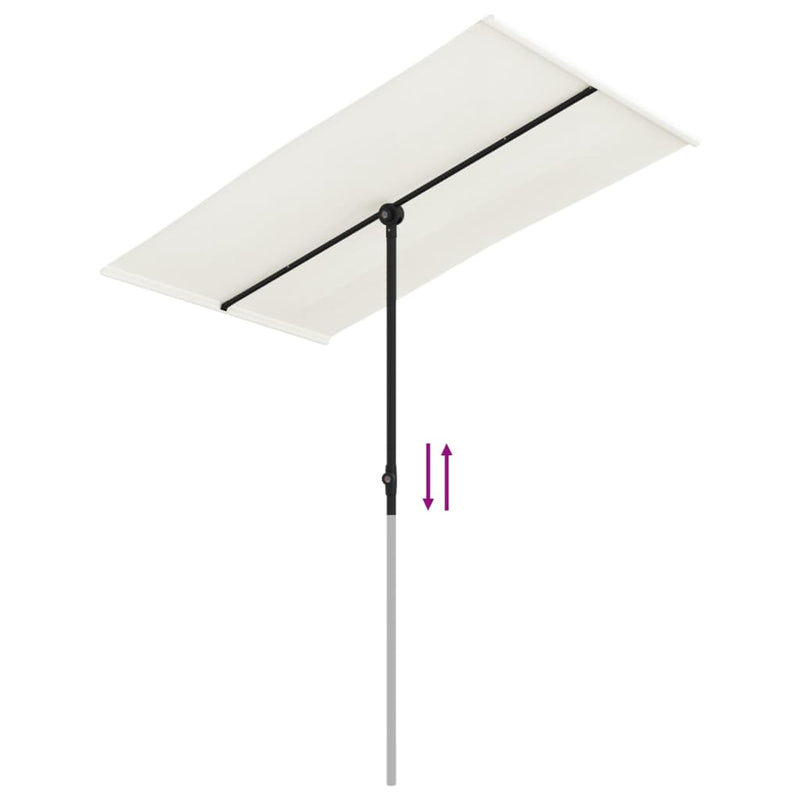 Garden Parasol with Aluminium Pole 180x110 cm Sand White