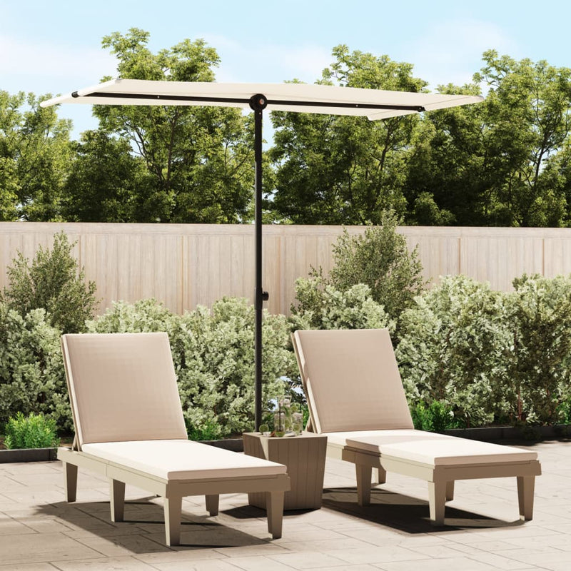 Garden Parasol with Aluminium Pole 180x110 cm Sand White