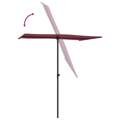 Garden Parasol with Aluminium Pole 180x110 cm Bordeaux Red