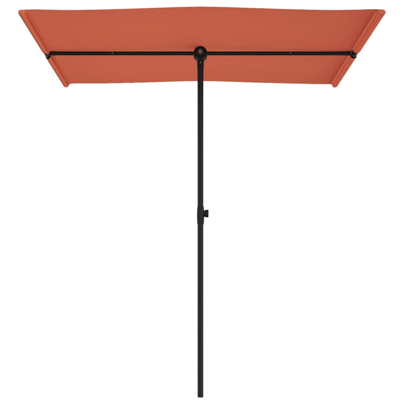 Garden Parasol with Aluminium Pole 180x110 cm Terracotta