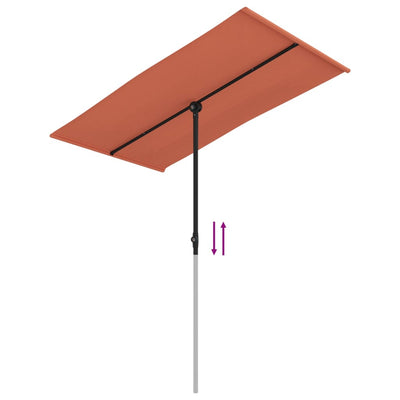 Garden Parasol with Aluminium Pole 180x110 cm Terracotta