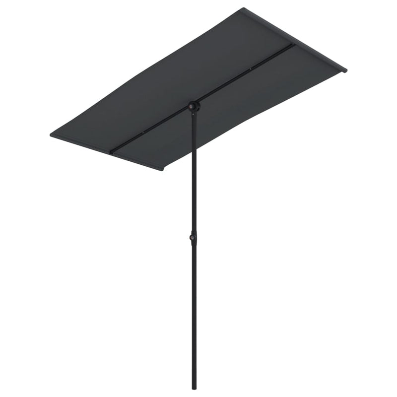 Garden Parasol with Aluminium Pole 180x110 cm Black