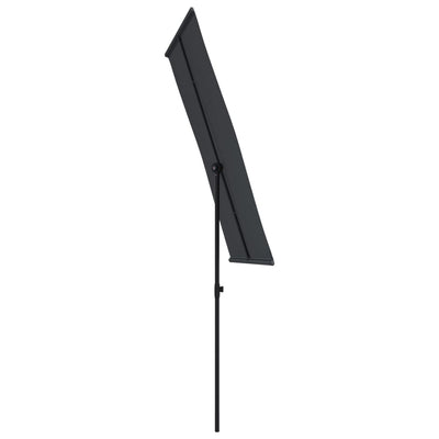 Garden Parasol with Aluminium Pole 180x110 cm Black