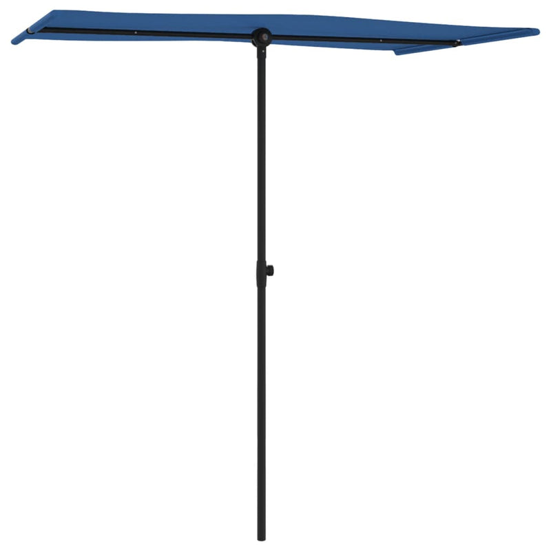 Garden Parasol with Aluminium Pole 180x110 cm Azure Blue