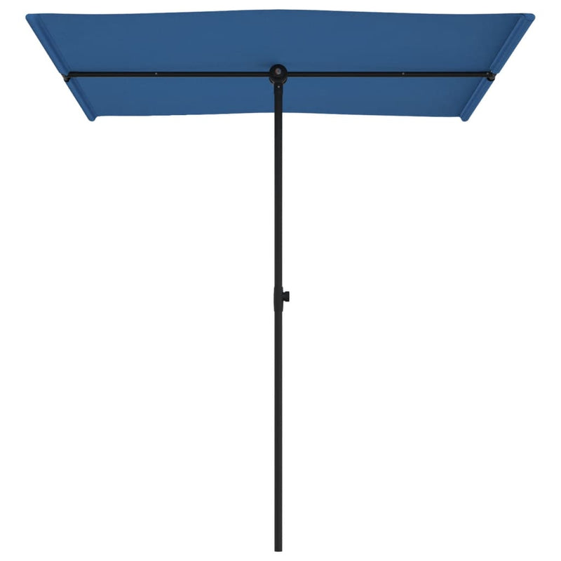 Garden Parasol with Aluminium Pole 180x110 cm Azure Blue