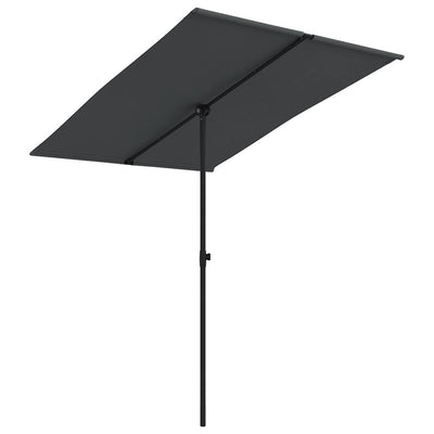 Garden Parasol with Aluminium Pole 2x1.5 m Black