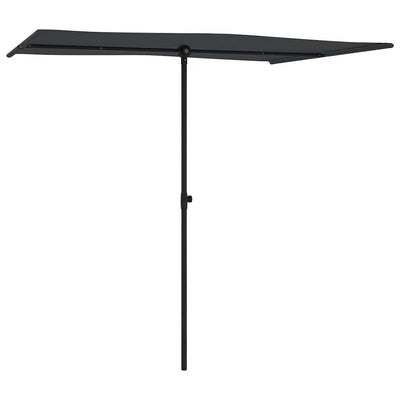 Garden Parasol with Aluminium Pole 2x1.5 m Black