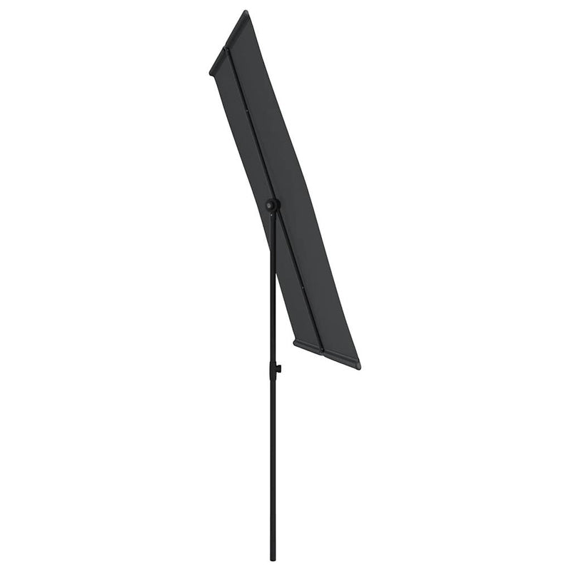 Garden Parasol with Aluminium Pole 2x1.5 m Black