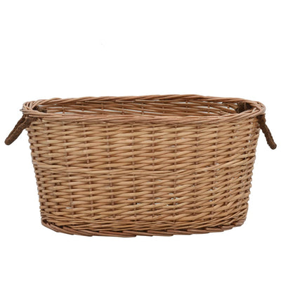 Firewood Basket with Carrying Handles 56x40x28 cm Natural Willow