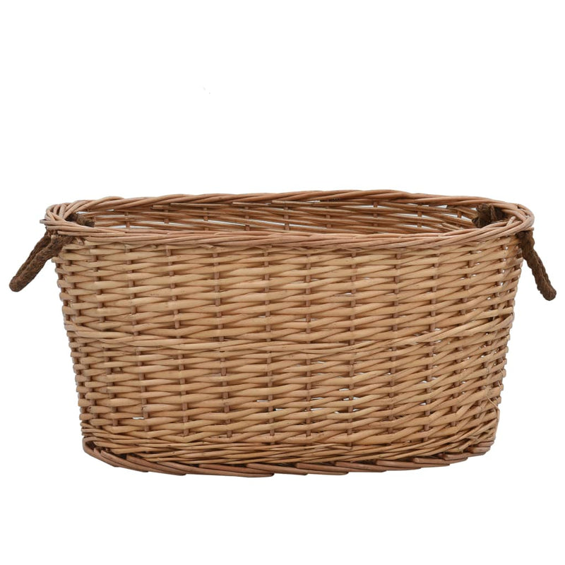 Firewood Basket with Carrying Handles 56x40x28 cm Natural Willow