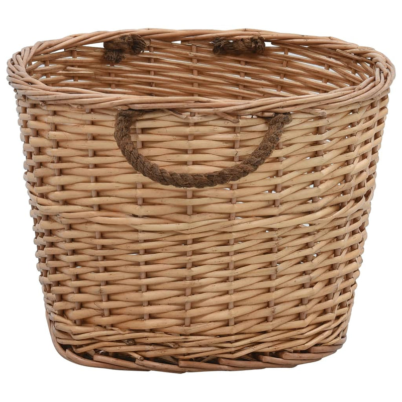 Firewood Basket with Carrying Handles 56x40x28 cm Natural Willow