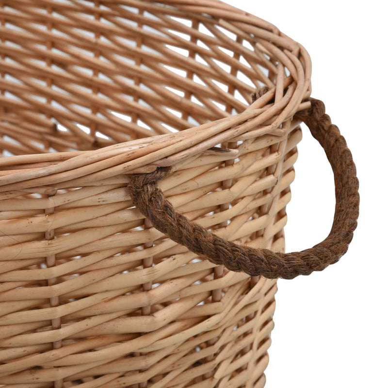 Firewood Basket with Carrying Handles 56x40x28 cm Natural Willow