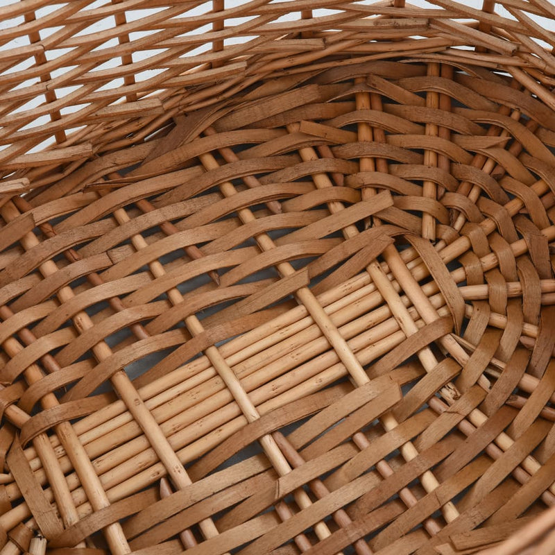 Firewood Basket with Carrying Handles 56x40x28 cm Natural Willow