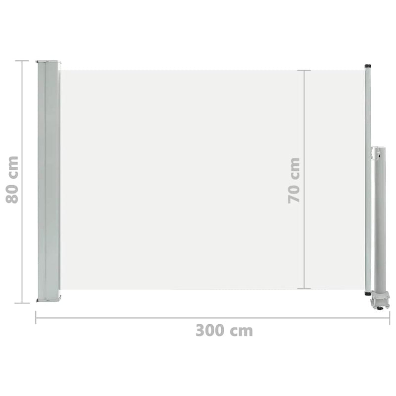 Patio Retractable Side Awning 80x300 cm Cream