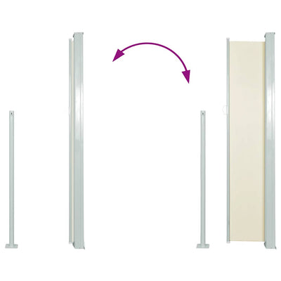 Patio Retractable Side Awning 170x300 cm Cream