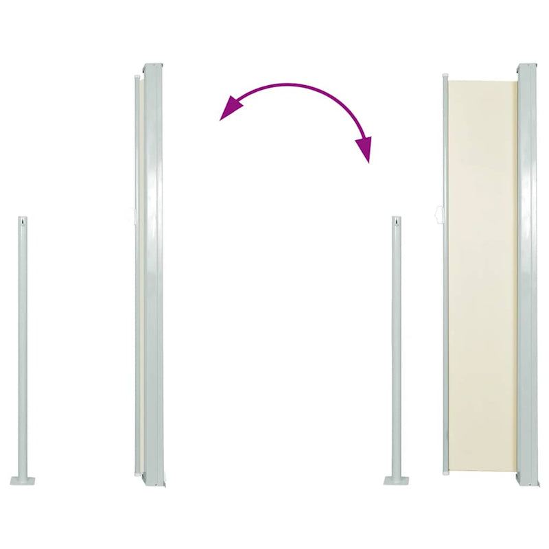 Patio Retractable Side Awning 170x300 cm Cream