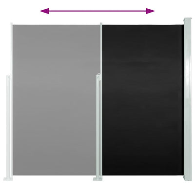 Patio Retractable Side Awning 140x500 cm Black