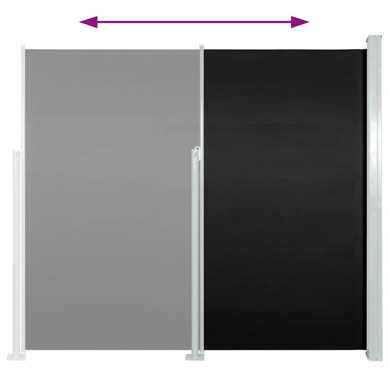 Patio Retractable Side Awning 140x500 cm Black