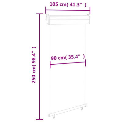 Balcony Side Awning 105x250 cm Grey