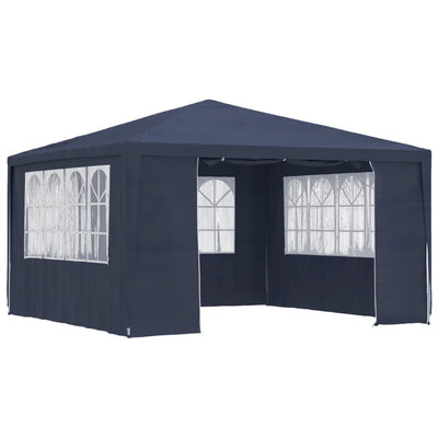 Professional Party Tent with Side Walls 4x4 m Blue 90 g/m²