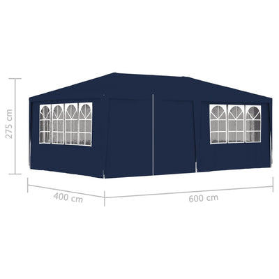 Professional Party Tent with Side Walls 4x6 m Blue 90 g/m²