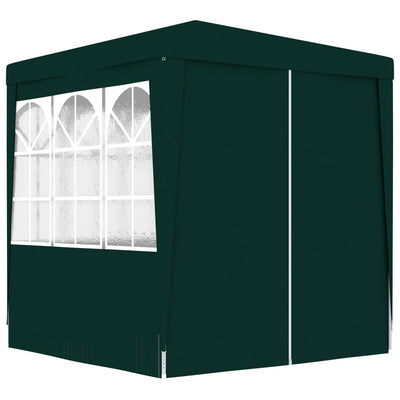 Professional Party Tent with Side Walls 2.5x2.5 m Green 90 g/m²