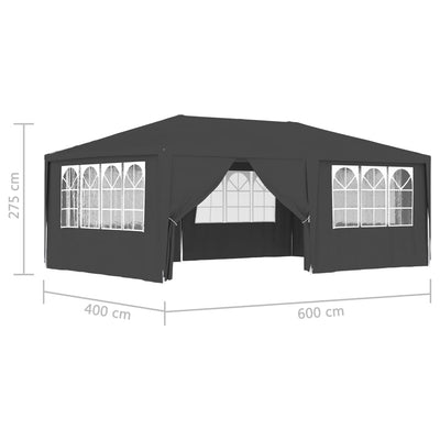 Professional Party Tent with Side Walls 4x6 m Anthracite 90 g/m²