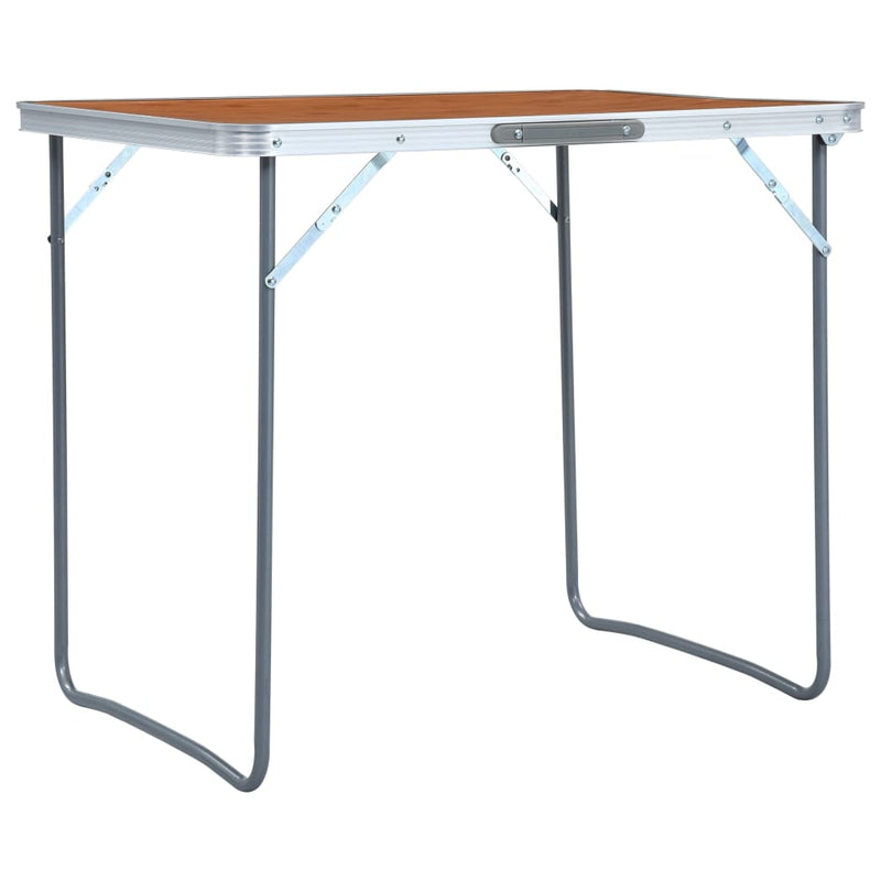 Foldable Camping Table with Metal Frame 80x60 cm