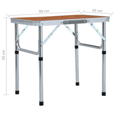 Folding Camping Table Aluminium 60x45 cm