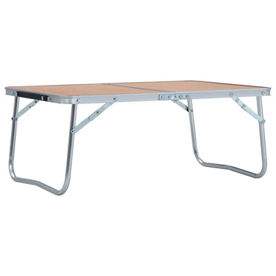 Folding Camping Table Brown Aluminium 60x40 cm