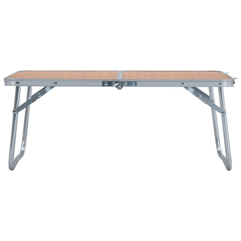 Folding Camping Table Brown Aluminium 60x40 cm