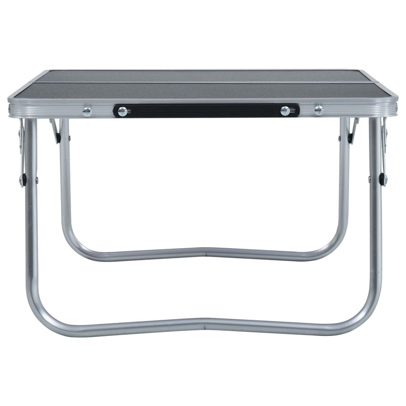 Folding Camping Table Grey Aluminium 60x40 cm