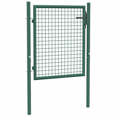 Fence Gate Steel 100x75 cm Green