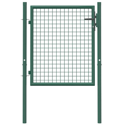 Fence Gate Steel 100x75 cm Green