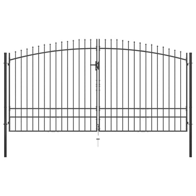 Double Door Fence Gate with Spear Top 400x248 cm