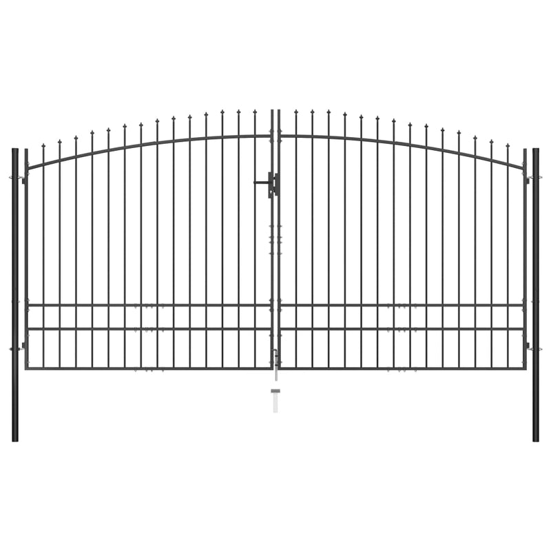 Double Door Fence Gate with Spear Top 400x248 cm