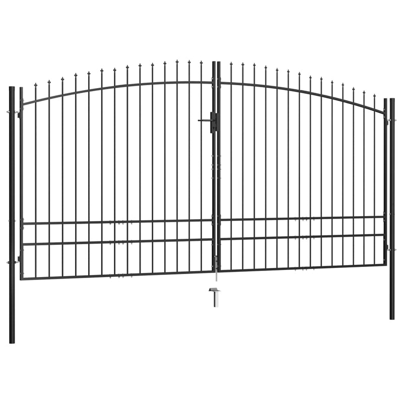 Double Door Fence Gate with Spear Top 400x248 cm