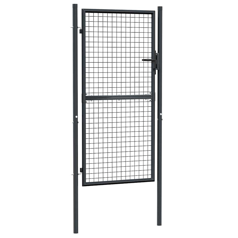 Mesh Garden Gate Galvanised Steel 100x225 cm Grey