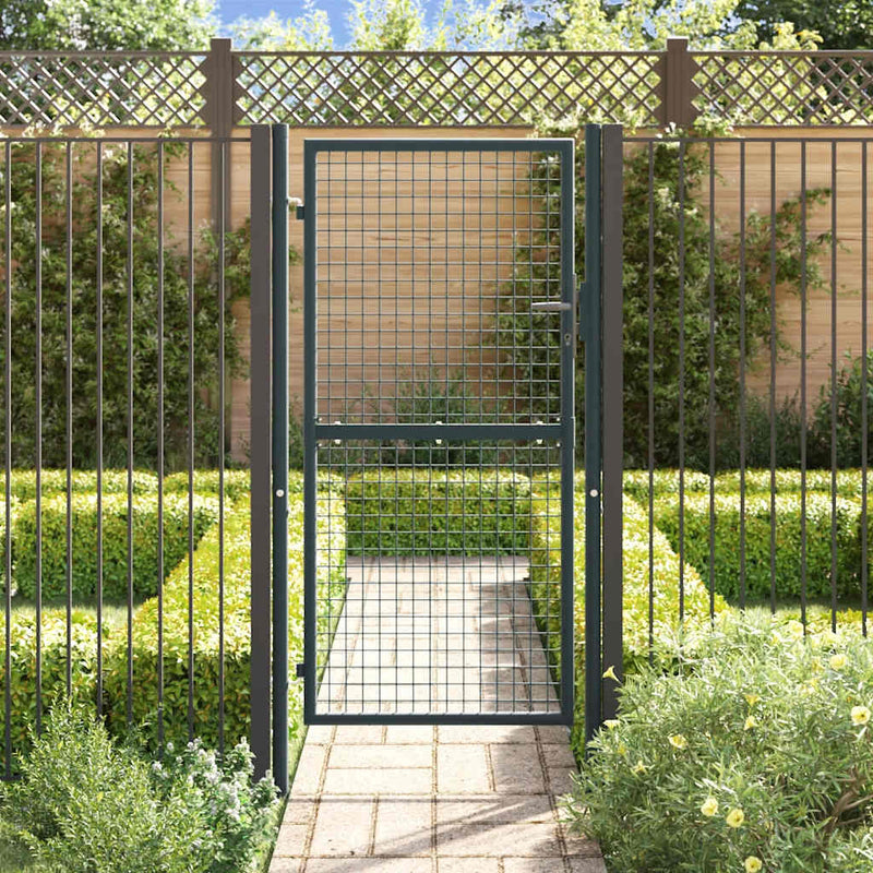 Mesh Garden Gate Galvanised Steel 100x225 cm Grey