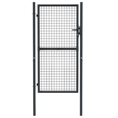 Mesh Garden Gate Galvanised Steel 100x225 cm Grey