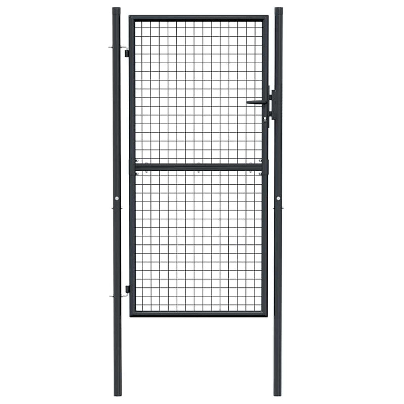 Mesh Garden Gate Galvanised Steel 100x225 cm Grey