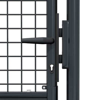 Mesh Garden Gate Galvanised Steel 100x225 cm Grey