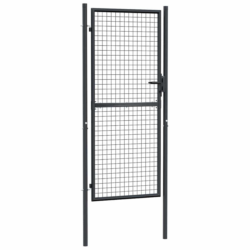 Mesh Garden Gate Galvanised Steel 100x250 cm Grey