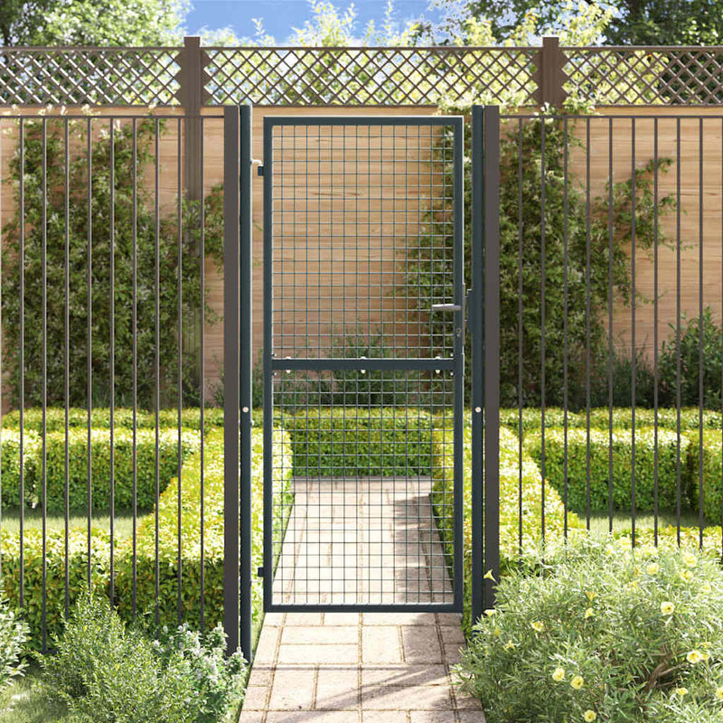 Mesh Garden Gate Galvanised Steel 100x250 cm Grey