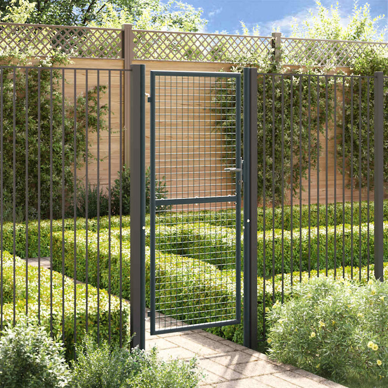 Mesh Garden Gate Galvanised Steel 100x250 cm Grey