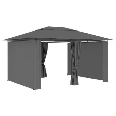 Garden Marquee with Curtains 4x3 m Anthracite