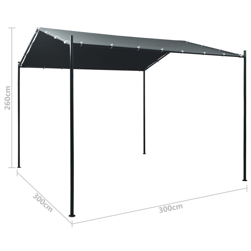 Gazebo Pavilion Tent Canopy 3x3 m Steel Anthracite