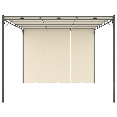 Garden Gazebo with Side Curtain 4x3x2.25 m Cream